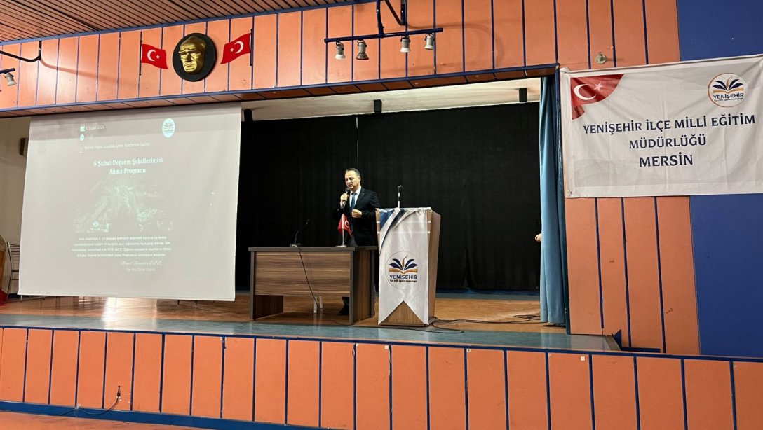 6 Şubat Deprem Şehitlerimizi Anma Programı Şevket Pozcu Anadolu Lisesi Toplantı Salonunda Yapıldı